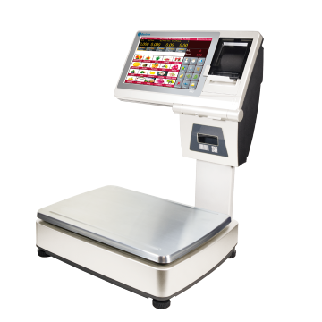 Butiksvægt Baxtran M80 (verificeret), med stregkode scanner